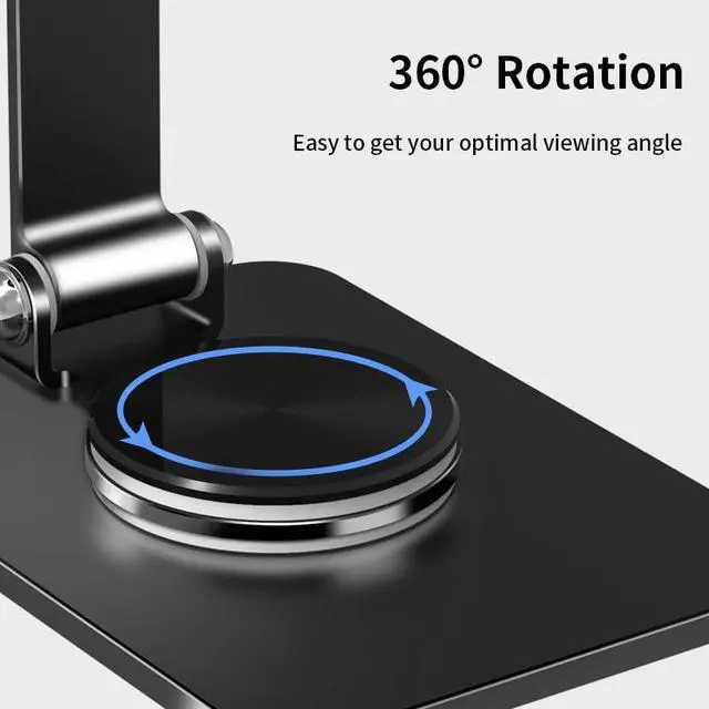 Alt view image 2 of 6 - iPhone Android Tablet Holder Desktop Stand, Adjustable & Foldable Carbon Steel,Compatible with 4.7-16.5" iPads,Tablets, Portable Monitors, Kindle.