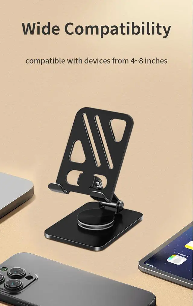 Alt view image 4 of 6 - iPhone Android Tablet Holder Desktop Stand, Adjustable & Foldable Carbon Steel,Compatible with 4.7-16.5" iPads,Tablets, Portable Monitors, Kindle.