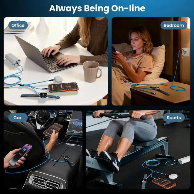 Alt view image 7 of 7 - Cruise Travel Essentials 2026, Multi Charging Cable Cord for iWatch Charger