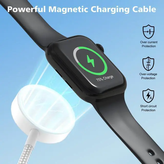 Alt view image 5 of 7 - 4 in 1 Multi Charging Cable for Apple Watch Charger, USB A & USB C Input