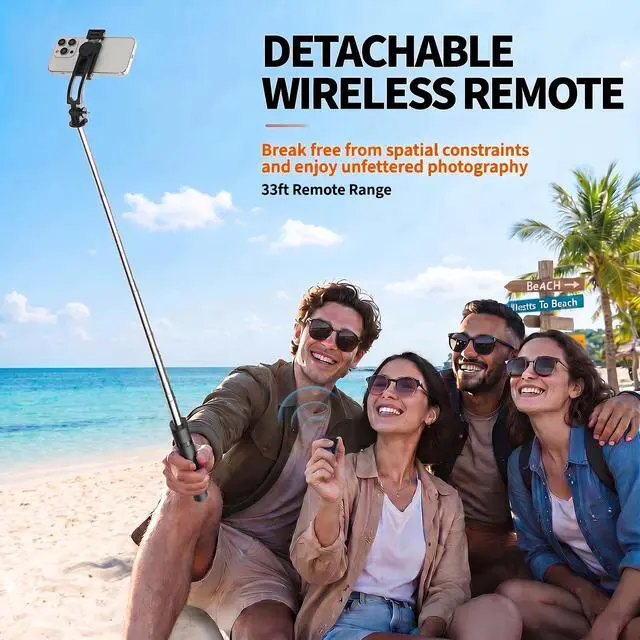 Alt view image 4 of 7 - 67" Phone Tripod Selfie Stick for iPhone & Android with Wireless Remote
