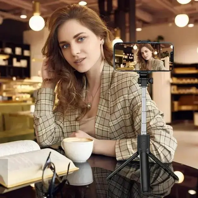 Alt view image 5 of 7 - Phone Tripod & Selfie Stick,3 in 1 Extendable 360° Rotation Tripod Stand with Detachable Wireless Remote Portable Smart Phone Holder Compatible with iPhone Android Sansung