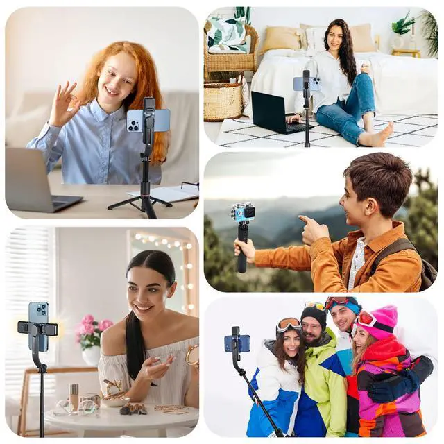 Alt view image 2 of 7 - Phone Tripod & Selfie Stick with Light, Support 360° Rotation, Black