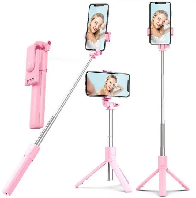 Main image of Phone Tripod & Selfie Stick,3 in 1 Extendable 360° Rotation Tripod Stand with Detachable Wireless Remote Portable Smart Phone Holder Compatible with iPhone Android Sansung