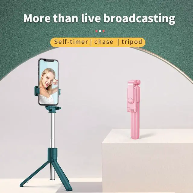 Alt view image 2 of 7 - Phone Tripod & Selfie Stick,3 in 1 Extendable 360° Rotation Tripod Stand with Detachable Wireless Remote Portable Smart Phone Holder Compatible with iPhone Android Sansung
