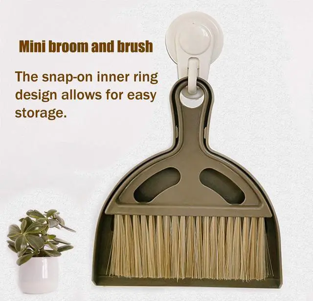 Alt view image 5 of 7 - Mini Broom and Small Dustpan Brush - Mini Broom and Dustpans, Small Broom and Dustpan Set, Mini Dustpan and Brush Set, Hand Broom and Dustpan Set for Home and Pets.