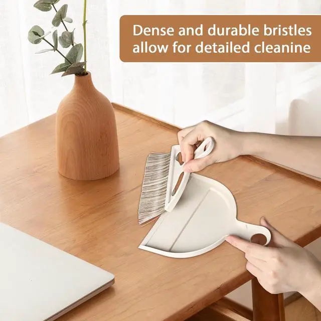 Alt view image 6 of 7 - Mini Broom and Small Dustpan Brush - Hand Broom and Dustpan Set, Mini Dust pan and Brush Set, Small Dust pan for Cat Litter, Kitchen, Tables, Countertops, Cars, etc.