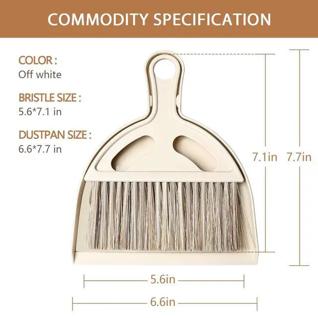 Alt view image 7 of 7 - Mini Broom and Small Dustpan Brush - Hand Broom and Dustpan Set, Mini Dust pan and Brush Set, Small Dust pan for Cat Litter, Kitchen, Tables, Countertops, Cars, etc.