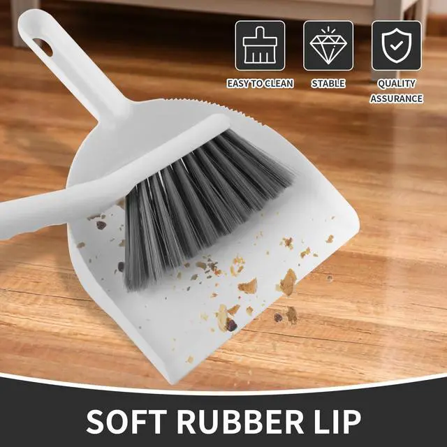Alt view image 3 of 7 - Small Broom and Dustpan Set, Dustpan and Brush Set, White