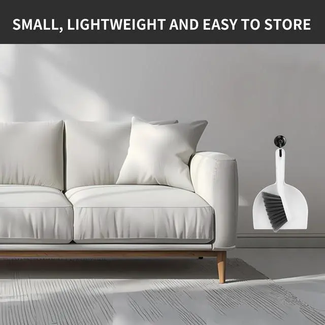 Alt view image 6 of 7 - Small Broom and Dustpan Set, Dustpan and Brush Set, White