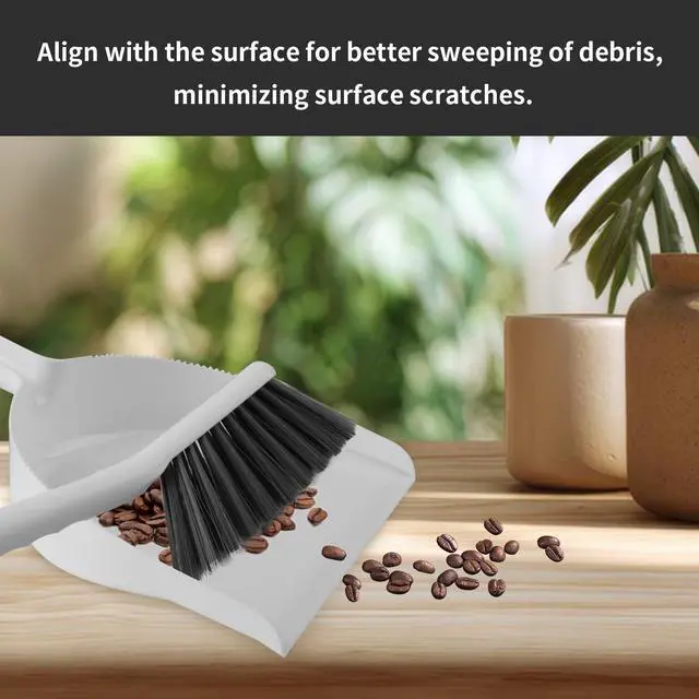 Alt view image 7 of 7 - Small Broom and Dustpan Set, Dustpan and Brush Set, White