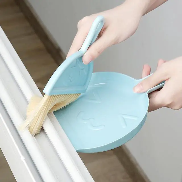 Alt view image 7 of 7 - Small Broom and Dustpan Set, Portable Mini Dustpan and Brush Set, Lightweight Dust Pan and Brush Set, Desktop Cleaning Supplies for Tabletop, Keyboard, Small Space and Pet Areas