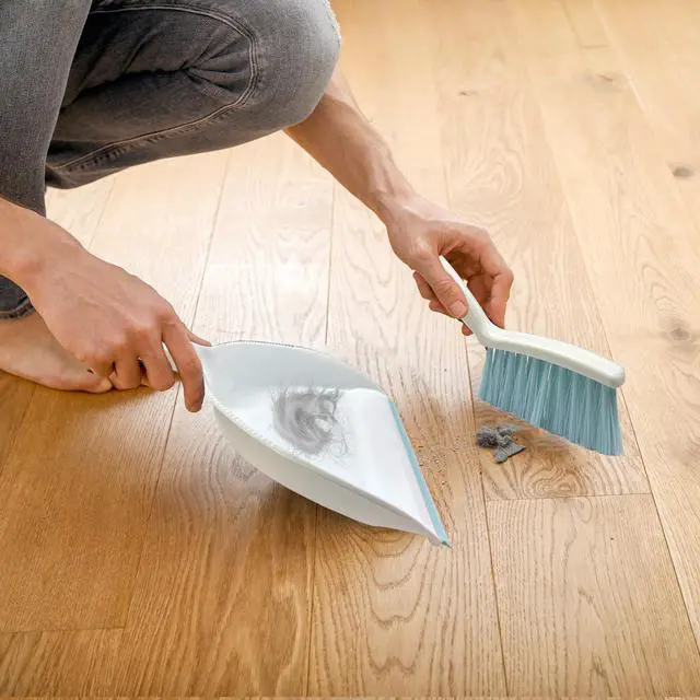 Alt view image 3 of 7 - Mini Broom and Dustpan Set Small Dust pan & Brush Set Portable Cleaning Tools for Home Office RV Camping Learning (Blue)