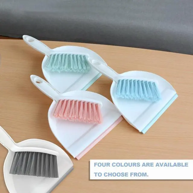 Alt view image 7 of 7 - Mini Broom and Dustpan Set Small Dust pan & Brush Set Portable Cleaning Tools for Home Office RV Camping Learning (Blue)