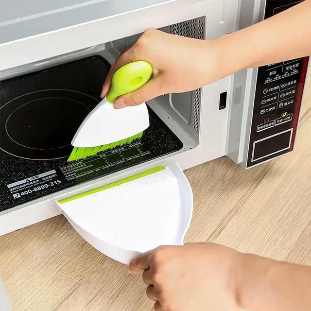 Alt view image 3 of 6 - Dust pan Broom Brush Dustpan - Small Broom and Dustpan Set, Mini Broom and Dustpan, Small Dustpans and Brush Set for Home Cleaning, Sofa,Desk,Guinea Pig Cage,Cat Litter, etc. (Green