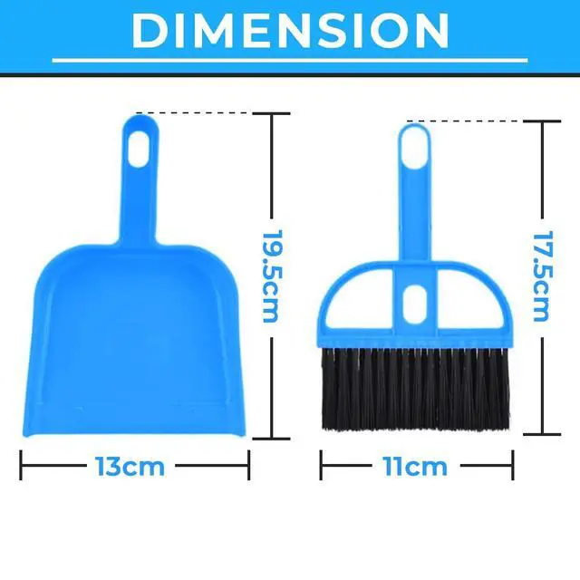 Alt view image 2 of 6 - Mini Broom and Dustpan Set - Compact Cleaning Kit for Home, Car, Camping, Small Spaces, Pet Cleanup, and Travel - Durable Small Broom and Dustpan Set Mini - Mint Green Broom