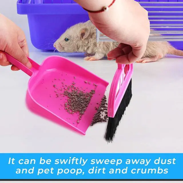 Alt view image 5 of 6 - Mini Broom and Dustpan Set - Compact Cleaning Kit for Home, Car, Camping, Small Spaces, Pet Cleanup, and Travel - Durable Small Broom and Dustpan Set Mini - Mint Green Broom