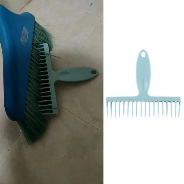 Alt view image 7 of 7 - 2 Pack Broom Cleaning Tool Hair Removal Comb Cleaner for One Sweep Broom Commercial Dust Mop Floor Sweeper Stand Up Broom Upright Dustpan Combo Set Removing Hair Dust on Brooms