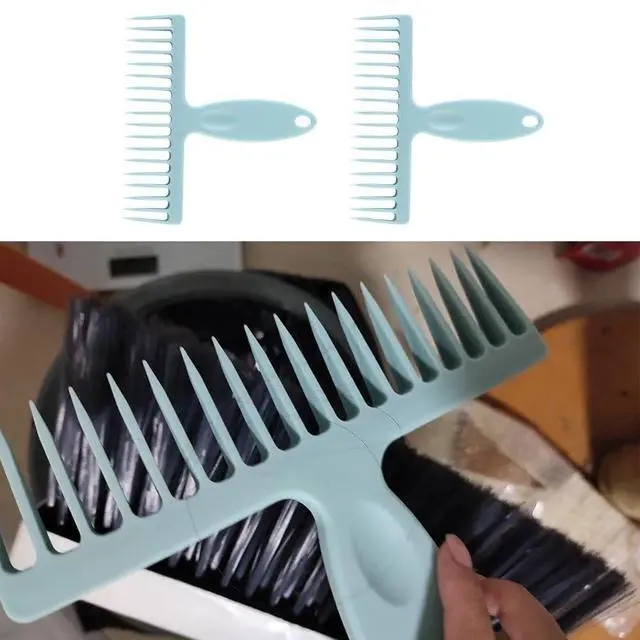 Alt view image 6 of 7 - 2 Pack Broom Cleaning Tool Hair Removal Comb Cleaner for One Sweep Broom Commercial Dust Mop Floor Sweeper Stand Up Broom Upright Dustpan Combo Set Removing Hair Dust on Brooms