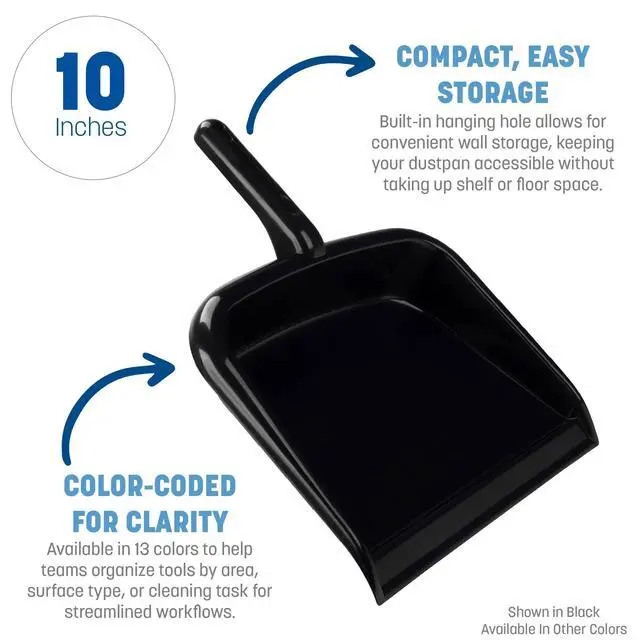 Alt view image 3 of 6 - Handheld Dustpan with Handle, Cleaning Essentials for Home and Commercial Use, 10", White