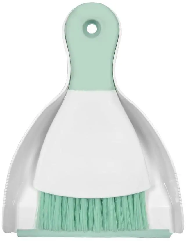 Main image of Mini Broom with Dustpan Combo Set Small Dust pan and Brush Set Quick Cleanup Tools for Kitchen Table Keyboards Pets Nest Sofa (Green)