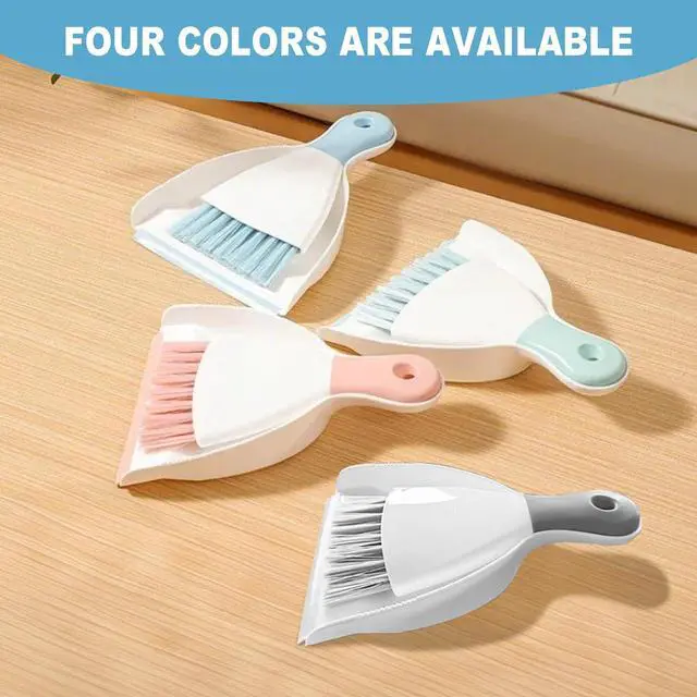 Alt view image 5 of 7 - Mini Broom with Dustpan Combo Set Small Dust pan and Brush Set Quick Cleanup Tools for Kitchen Table Keyboards Pets Nest Sofa (Green)