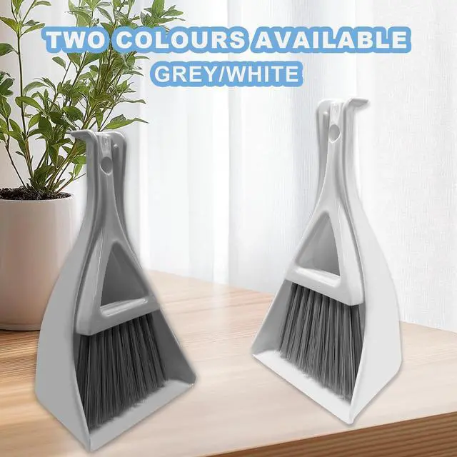 Alt view image 5 of 7 - Dust Pan Broom Brush Dustpan -Mini Broom and Dustpan Combo Set, Handheld Sweeper Cleaning for Tables, Keyboards, Guinea Pig Cage, and Cat Litter, etc. (Grey)