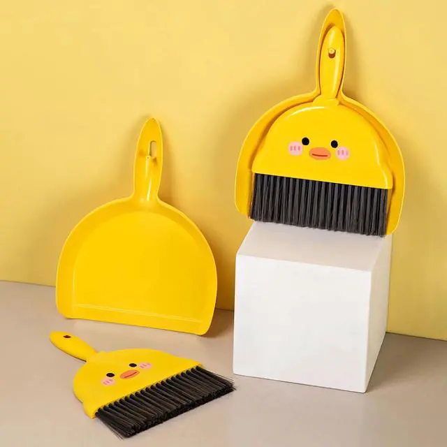Alt view image 4 of 7 - 1Pc Small Dust Pan and Brush Set,Cute Yellow Mini Broom and Dustpan Set