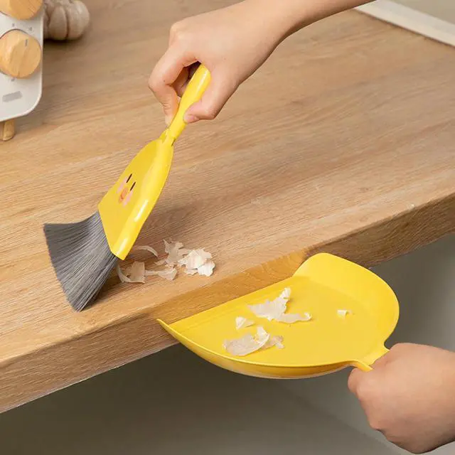 Alt view image 6 of 7 - 1Pc Small Dust Pan and Brush Set,Cute Yellow Mini Broom and Dustpan Set