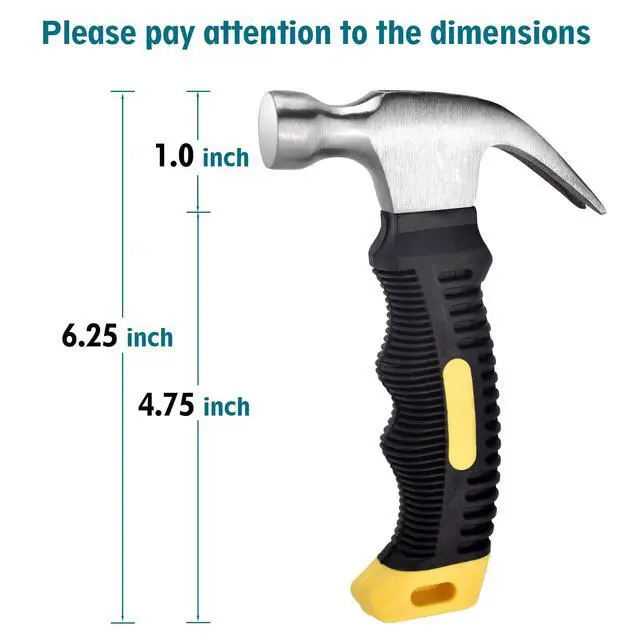 Alt view image 2 of 7 - 8 oz Small Claw Hammer - Mini Hammer for Women&Kids - Little Hammer for Household Projects, Woodworking & DIY Tasks