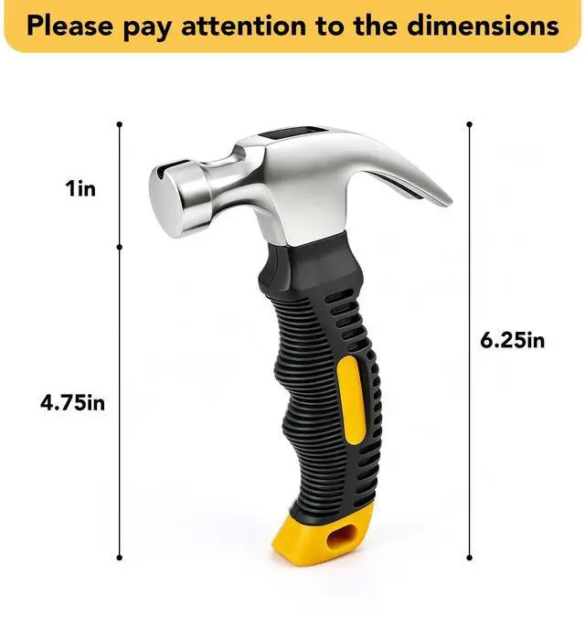 Alt view image 3 of 6 - 8oz Small Magnetic Claw Hammer Mini Hammer for Women&Kids, Camping Hammer, Stubby Tack Hammer, Nail Hammer