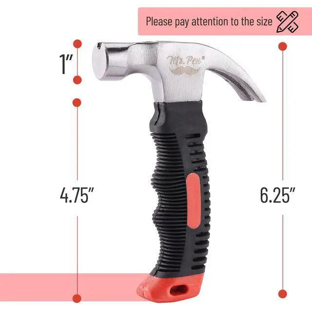 Alt view image 2 of 7 - Claw Hammer, 8oz, Red, Magnetic