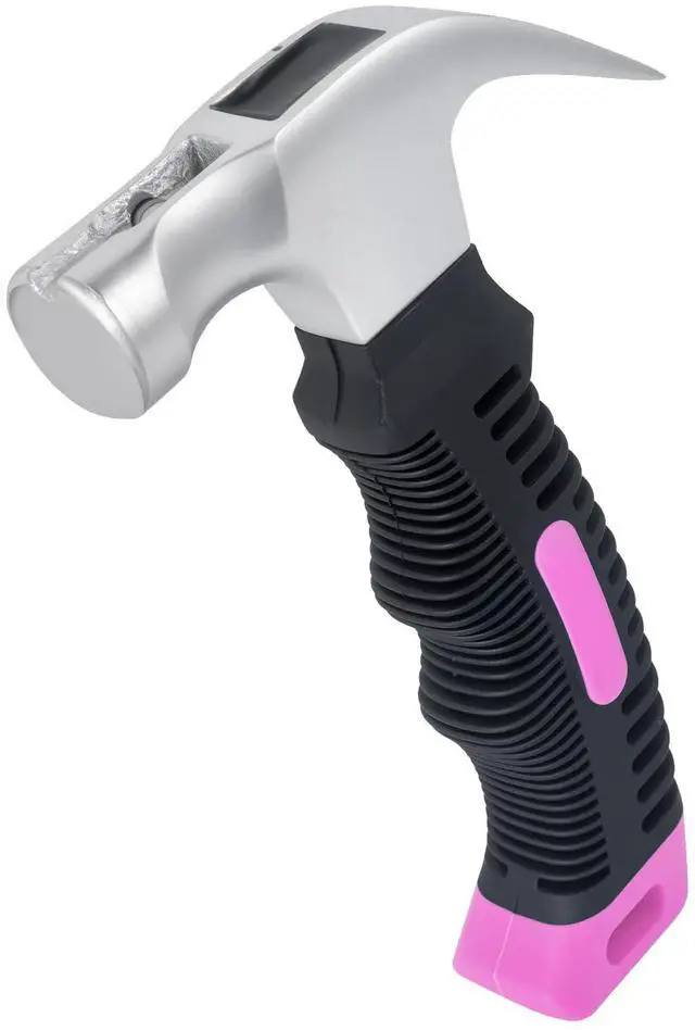 Main image of Small Claw Hammer - Mini Hammer for Women&Kids, Camping Hammer, Stubby Tack Hammer, Nail Hammer with Magnetic (Pink)