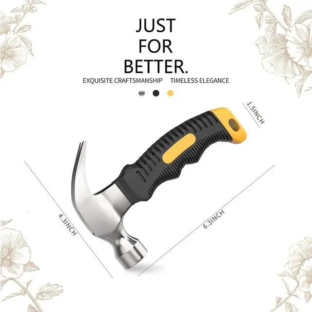 Alt view image 6 of 6 - 2 PacK Small Claw Hammer Forged Hardened Steel Head With Non-Slip Handle