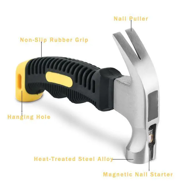 Alt view image 4 of 7 - Nail Assortment Kit and 8oz Small Claw Hammer, 650 Pcs Small Nails, Picture Hanging Nails, Black, 0.671 kg