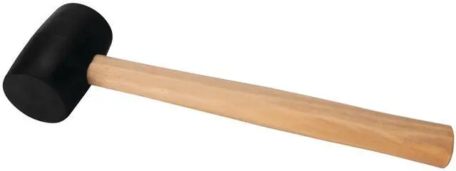 Main image of 1129 8 oz. Black Rubber Mallet with Wood Handle
