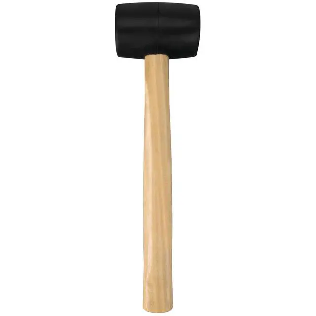 Alt view image 2 of 6 - 1129 8 oz. Black Rubber Mallet with Wood Handle