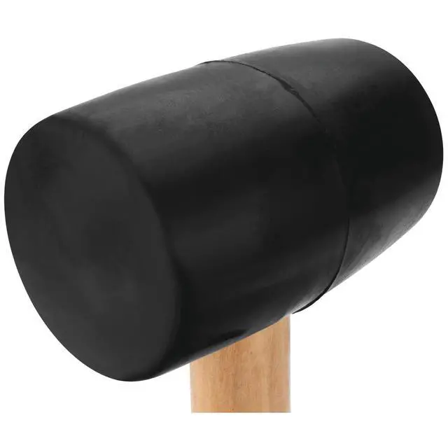 Alt view image 3 of 6 - 1129 8 oz. Black Rubber Mallet with Wood Handle