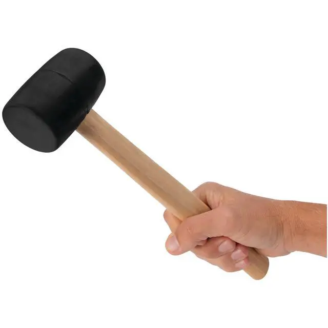 Alt view image 5 of 6 - 1129 8 oz. Black Rubber Mallet with Wood Handle