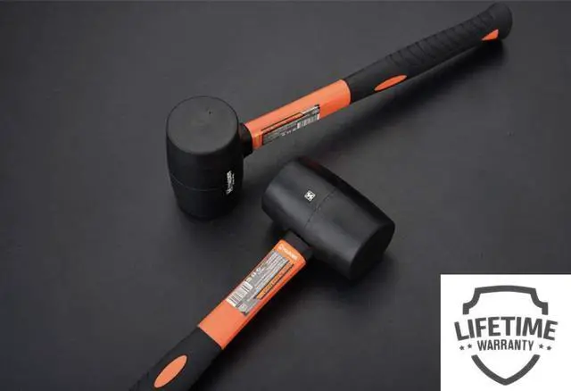 Alt view image 4 of 4 - Rubber Mallet Hammer 8 oz - Durable Eco-friendly Rubber Hammer Head for Camping, Flooring, Tent Stakes, Woodworking, Soft Blow Tasks without Damage - Ergonomic Grip - Small Mallet