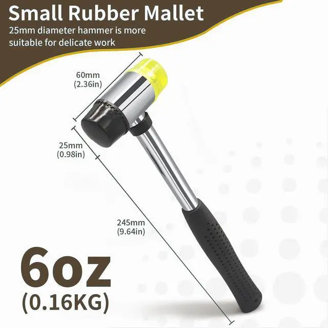Alt view image 2 of 7 - Small Rubber Mallet 25mm Double-Faced Mini Plastic Hammer