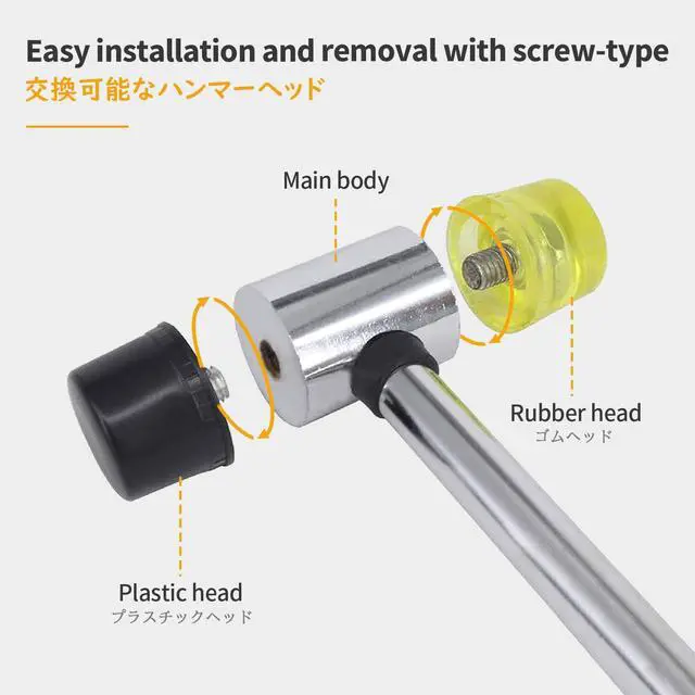 Alt view image 4 of 7 - Small Rubber Mallet 25mm Double-Faced Mini Plastic Hammer