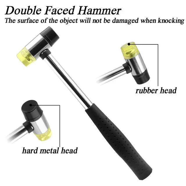 Alt view image 3 of 7 - 25mm Dual Head Rubber Mallet Hammer