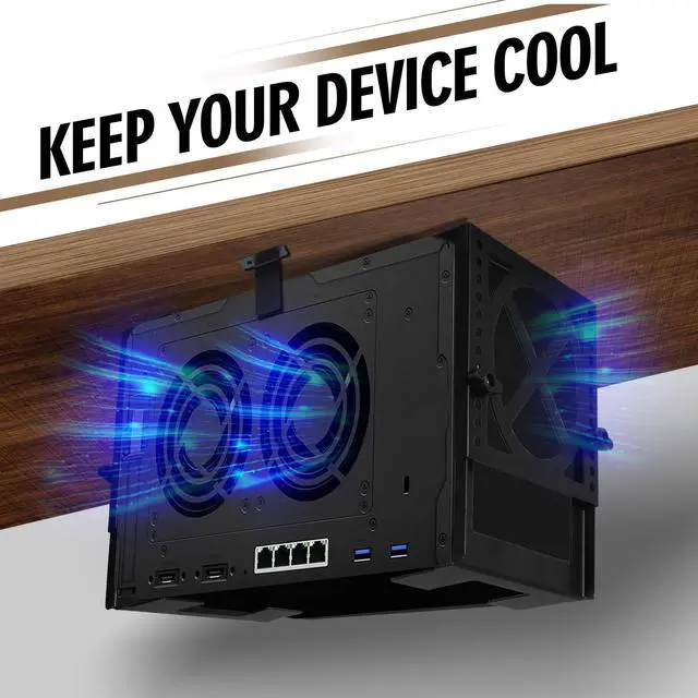 Alt view image 3 of 5 - Adjustable Under Desk PC Mount, Mount Bracket Holder,Compatible with,UPS,CPU,Small Form Factor Desktop Tower,Height 4.2-8 in