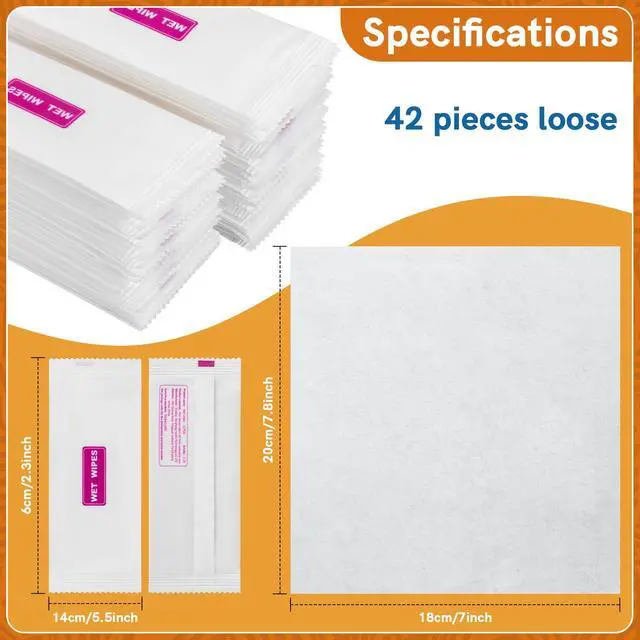 Alt view image 2 of 6 - 42PCS Wet Wipes Individually Wrapped - Travel Size Wipes