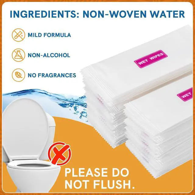 Alt view image 6 of 6 - 42PCS Wet Wipes Individually Wrapped - Travel Size Wipes