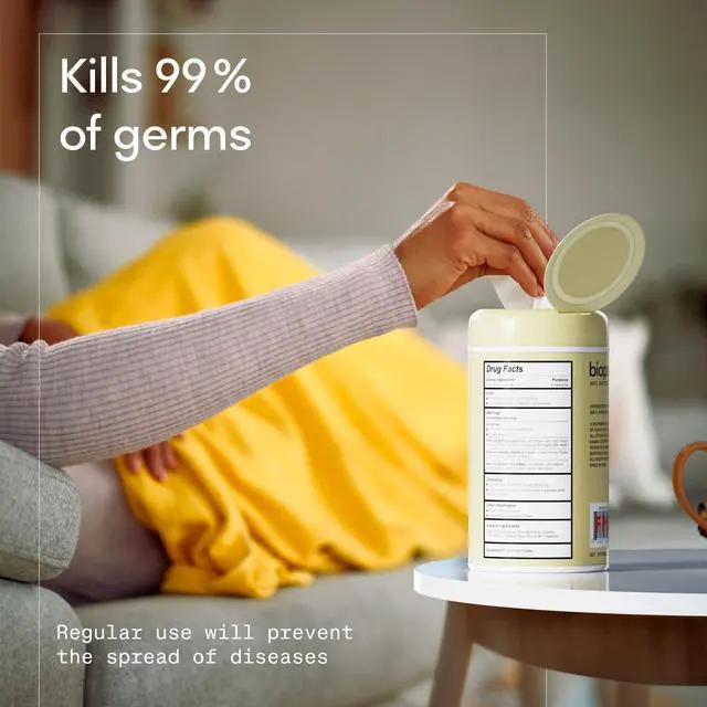 Alt view image 3 of 7 - Antibacterial Hand Wipes Honey Wildflower- Antibacterial Wipes with Aloe and Vitamin E Formula | 5"x7" Wet Wipes Canister | No Parabens, Sulfates or Phthalates, Kills 99% of Germs, 50 ct