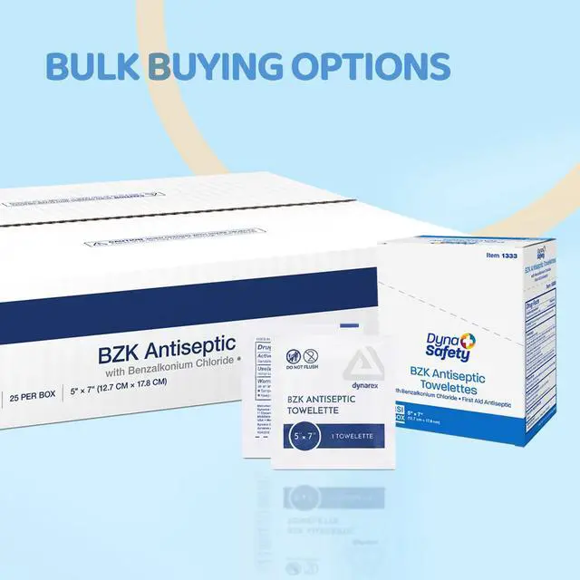 Alt view image 7 of 7 - BZK Antiseptic Towelettes - Sterile, Alcohol and Fragrance Free, Gentle Cleansing, Safe on Minor Wounds - 5" x 7" - 25 per Box