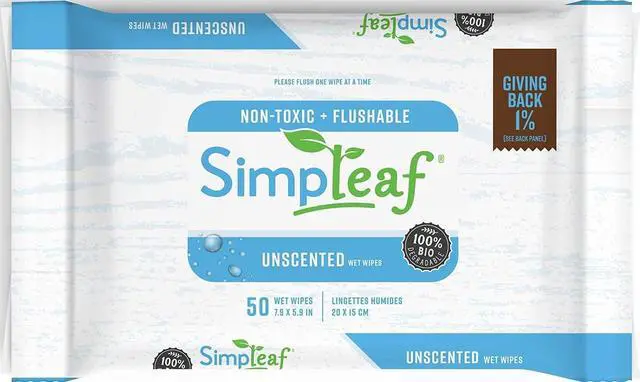 Main image of Flushable Wet Wipes | Eco- Friendly, Paraben & Alcohol Free | Hypoallergenic & Safe for Sensitive Skin | Unscented Soothing Aloe Vera Formula (50 Count) 1 pack