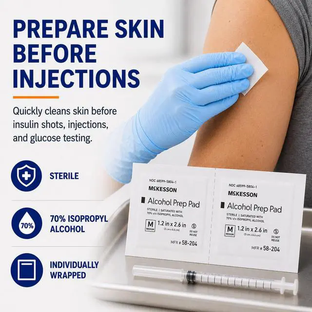 Alt view image 2 of 7 - Alcohol Prep Pads, Sterile, Medium Size, 2-Ply, First Aid, 200 ct | Individually Wrapped Wipes, 70% Isopropyl Alcohol, Medical Grade, Individual Packet